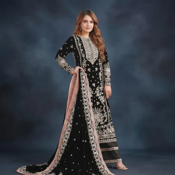 Midnight_Glow_Gmy_Silk_Kurti_Palazzo_Set