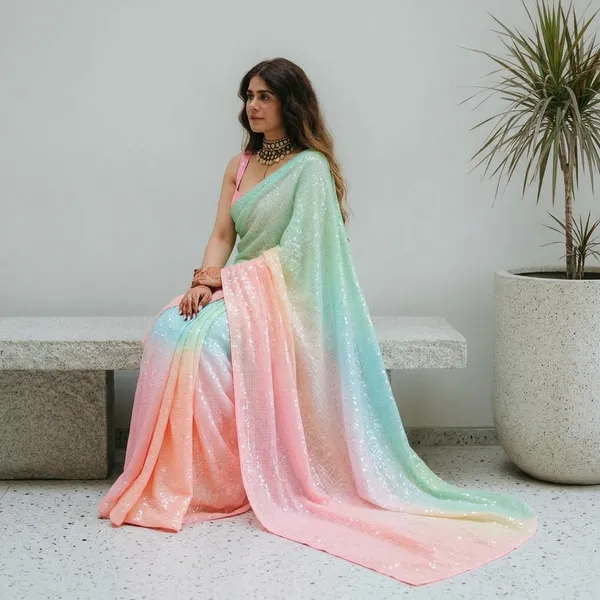 Luxe_Georgette_Saree_With_Digital_Prints_And_Sequin_Embellishments_Default_Title