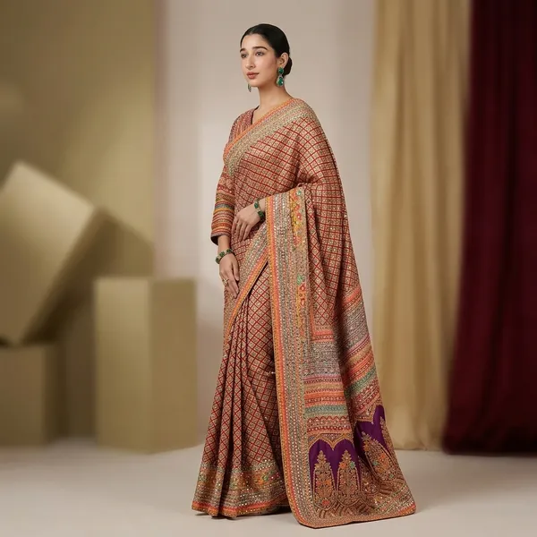Reflective_Elegance_Chinon_Silk_Saree_Default_Title