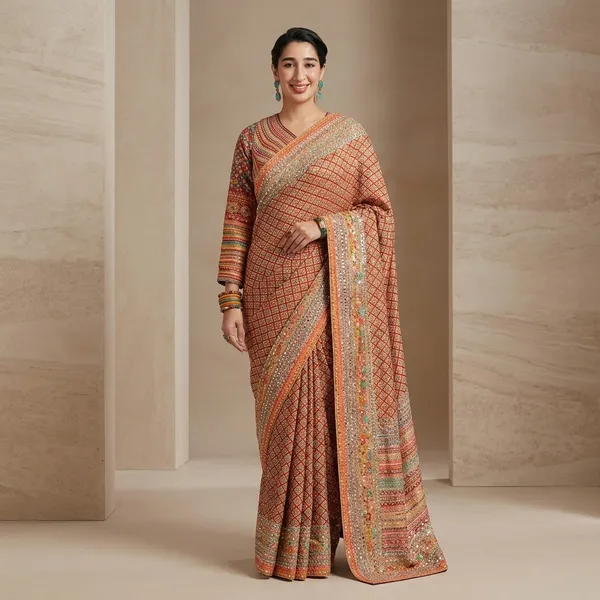 Reflective_Elegance_Chinon_Silk_Saree_Default_Title