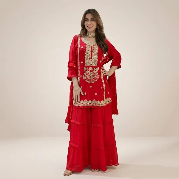 Laceaura_Sharara_Set_Elegant_Lace_Detailing_With_Modern_Grace_Red