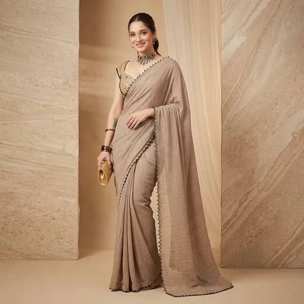 Designer_Mirror_Work_Crushed_Saree_Default_Title