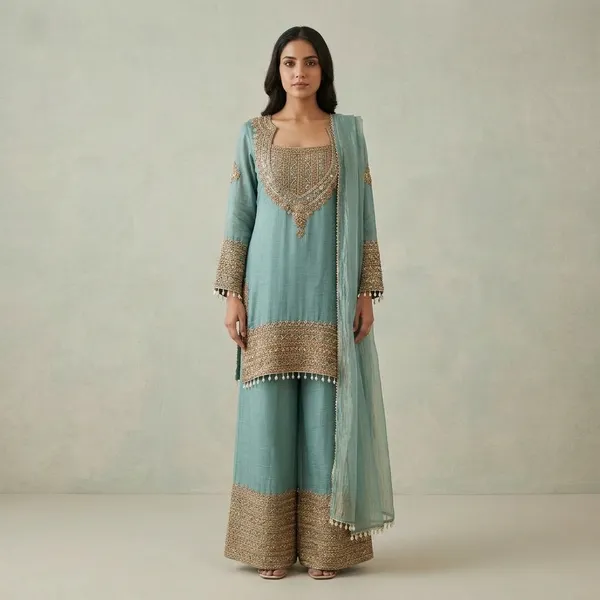 Cording_Sequence_Embroidered_Crunchy_Plazzo_Set_Aqua_Green