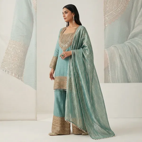 Cording_Sequence_Embroidered_Crunchy_Plazzo_Set_Aqua_Green