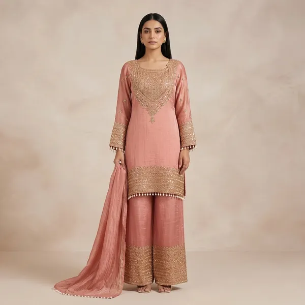 Cording_Sequence_Embroidered_Crunchy_Plazzo_Set_Peach_Pink