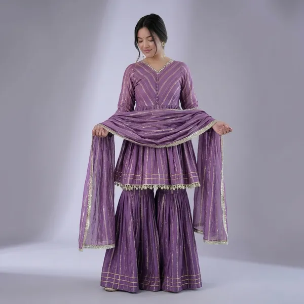 Royal_Mirror_Work_Chanderi_Sharara_Ensemble_Lavender