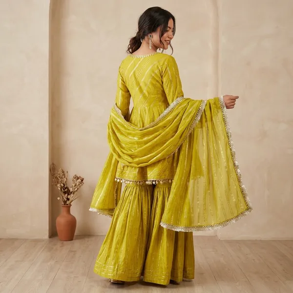 Royal_Mirror_Work_Chanderi_Sharara_Ensemble_Yellow