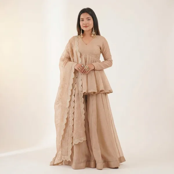 Traditional_Mukaish_Organza_Sharara_Set_Beige