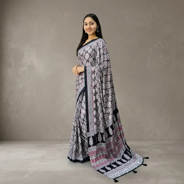 Luxury_Mirror_Work_Satin_Silk_Saree_With_Latkan_Pallu_Festive_Designer_Drapes_Black