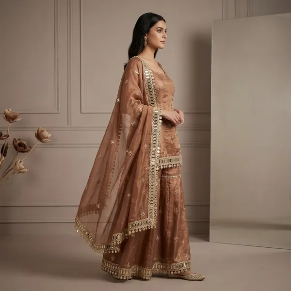 Aqua_Elegance_Mirror_Work_Sharara_Set_Brown