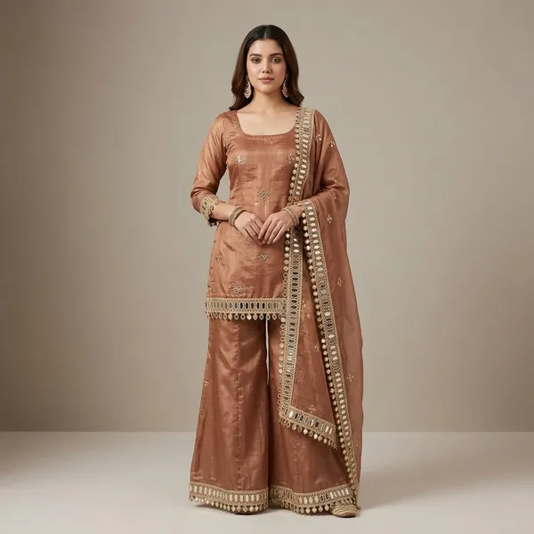 Aqua_Elegance_Mirror_Work_Sharara_Set_Brown