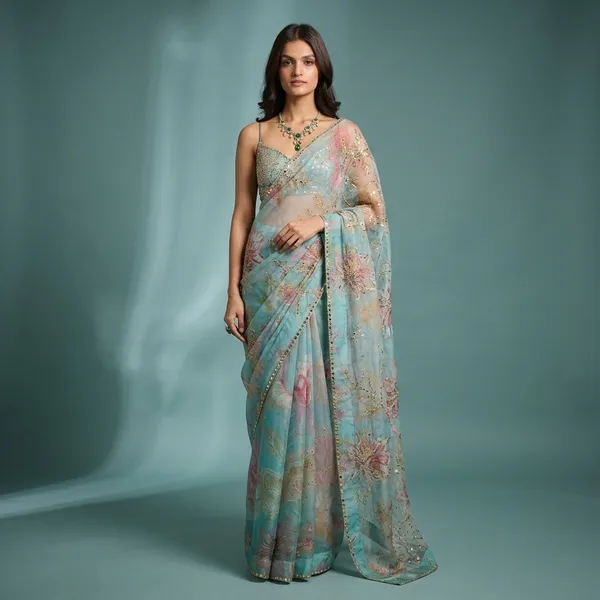 Silsila_E_Silk_Sizzling_Saree_Dusty_Teal_Unstitched