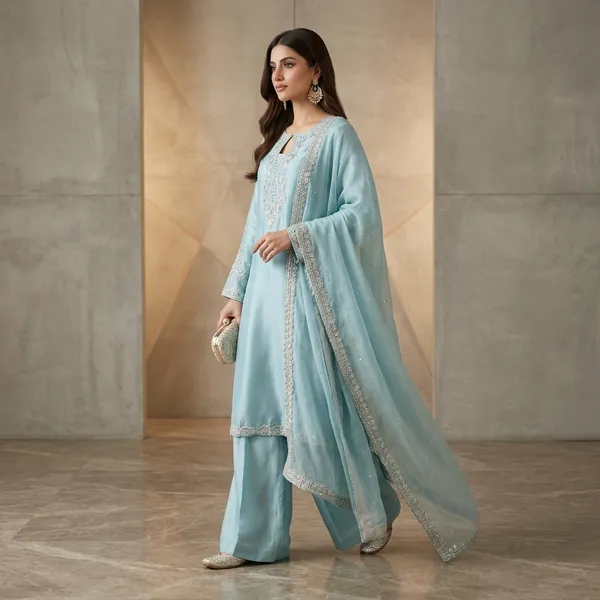 Designer_Pastel_Blue_Kurta_With_Farshi_Palazzo_Heavy_Dupatta_Set_Sky_Blue