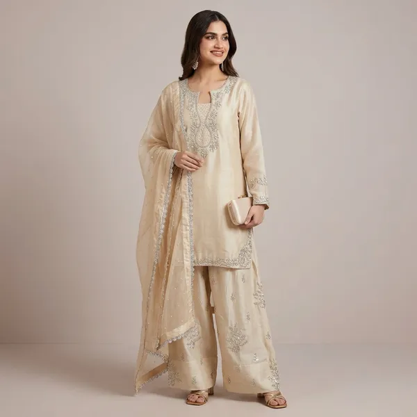 Designer_Pastel_Blue_Kurta_With_Farshi_Palazzo_Heavy_Dupatta_Set_Beige