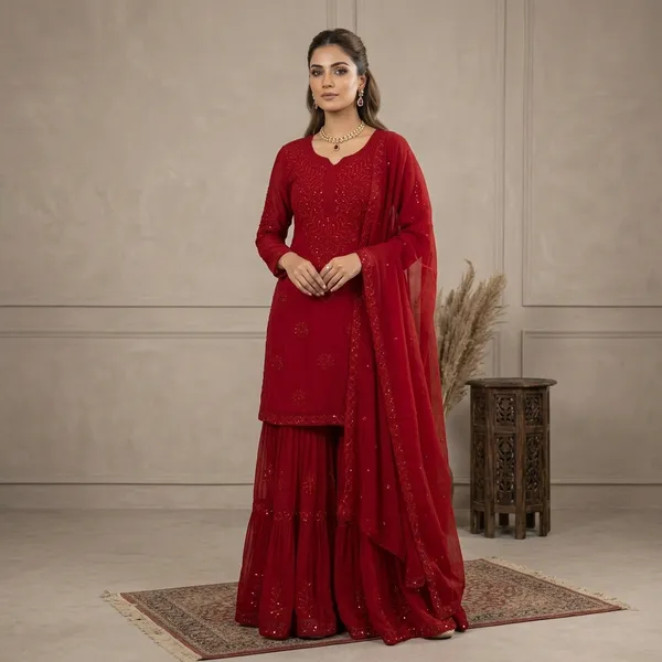 Designer_Sequence_Embroidered_Sarara_Set_Red