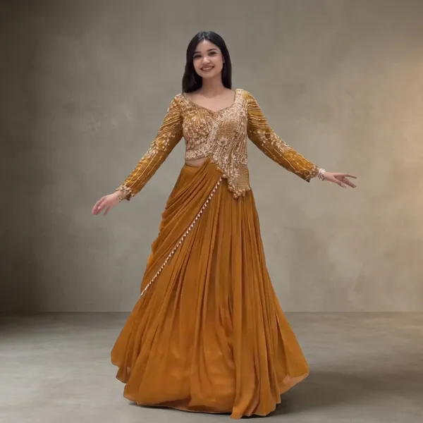 Designer_Fully_Stitched_Rangoli_Silk_Lehenga_Choli_Set_Brown