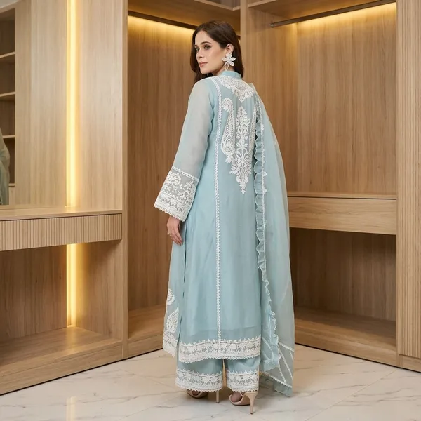 Designer_Soft_Nylon_Organza_Silk_Top_Palazzo_Set_Sky_Blue