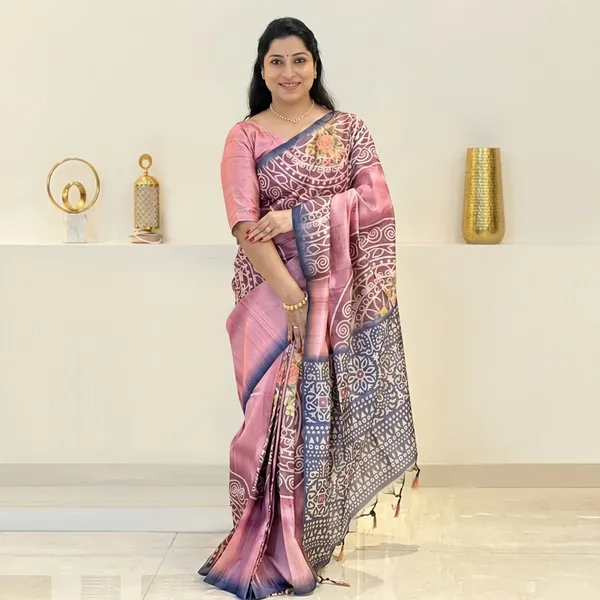 Elegant_Soft_Tussar_Silk_Saree_Pink