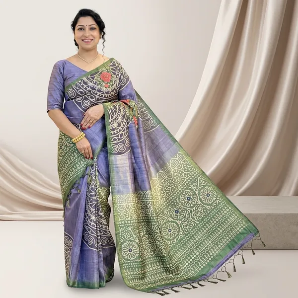 Elegant_Soft_Tussar_Silk_Saree_Purple