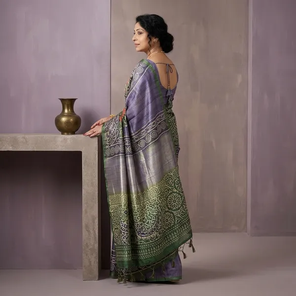 Elegant_Soft_Tussar_Silk_Saree_Purple