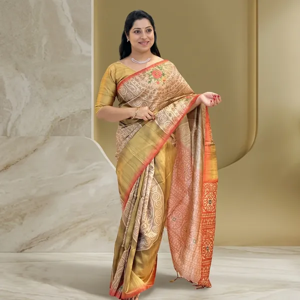 Elegant_Soft_Tussar_Silk_Saree_Yellow