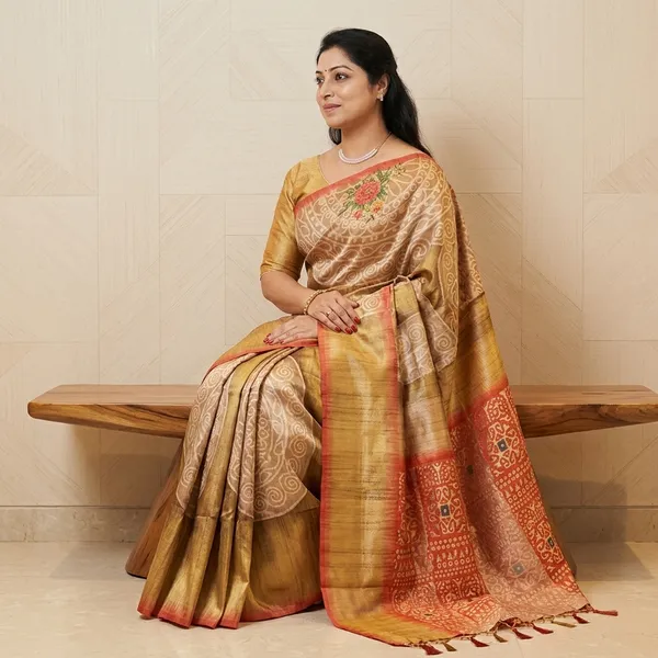 Elegant_Soft_Tussar_Silk_Saree_Yellow