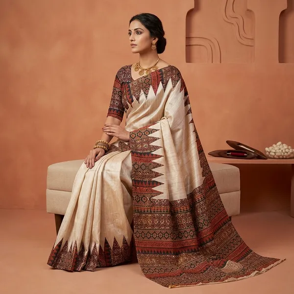 Timeless_Tussar_Silk_Elegance_Orange