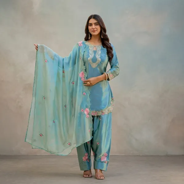 Japan_Inspired_Satin_Farshi_Party_Set_Festive_Fashionable_Blue