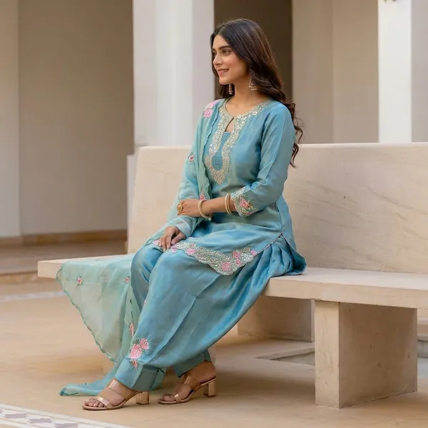 Japan_Inspired_Satin_Farshi_Party_Set_Festive_Fashionable_Blue