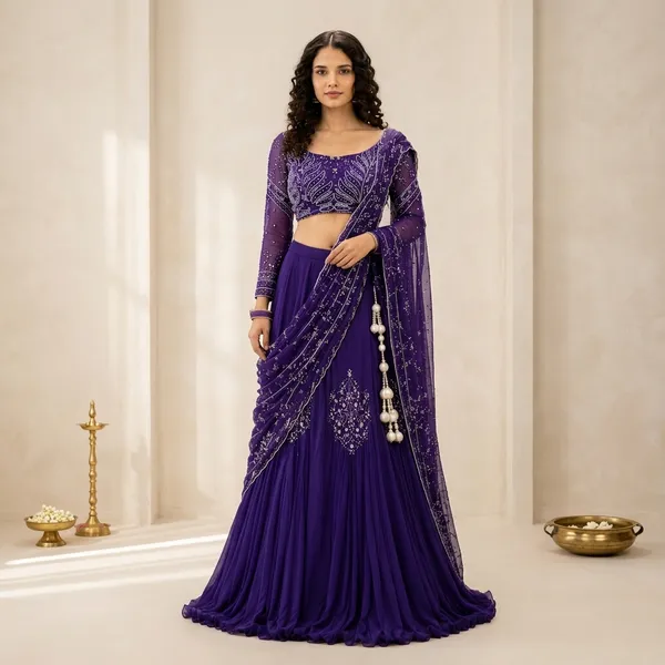 Trending_Designer_Lehenga_Choli_With_Attached_Pallu_Purple