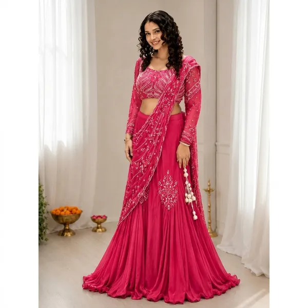 Trending_Designer_Lehenga_Choli_With_Attached_Pallu_Pink