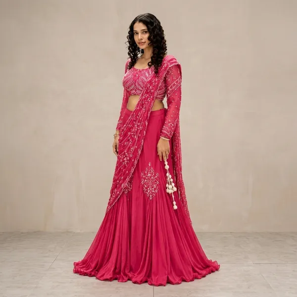 Trending_Designer_Lehenga_Choli_With_Attached_Pallu_Pink