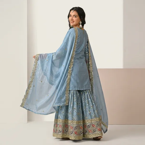 Blue_Designer_Heavy_Chinon_Silk_Party_Wear_Sharara_Set