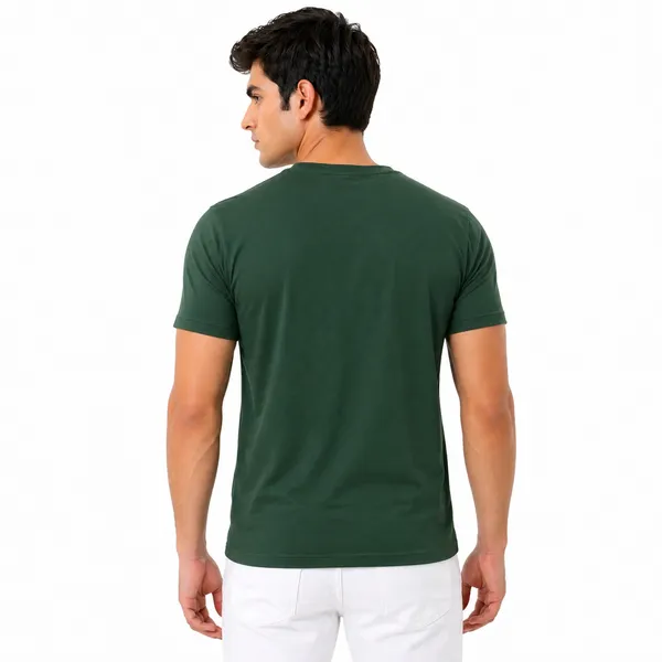 Bottle_Green_Cotton_Regular_Fit_Round_Neck_T_Shirt_For_Men