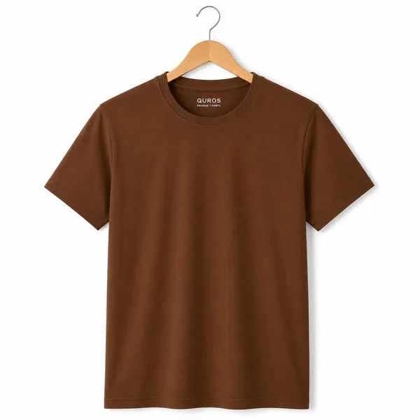 Coffee_Brown_Cotton_Regular_Fit_Crew_Neck_T_Shirt_For_Men