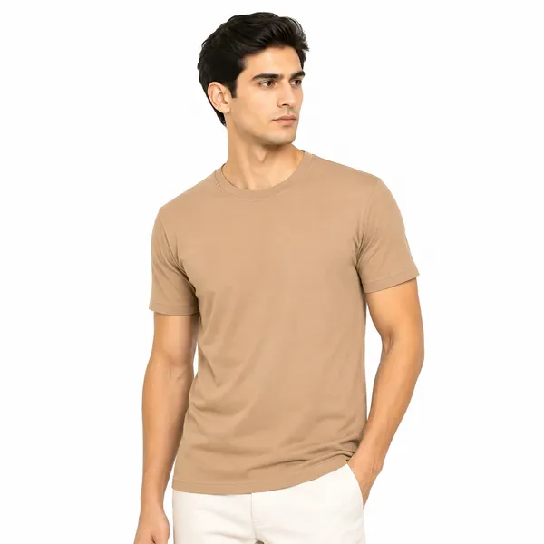 Beige_Cotton_Regular_Fit_Round_Neck_T_Shirt_For_Men