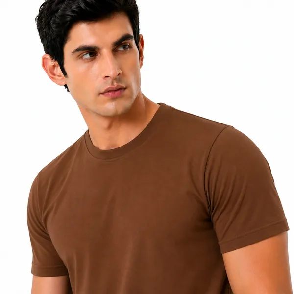 Coffee_Brown_Cotton_Regular_Fit_Crew_Neck_T_Shirt_For_Men