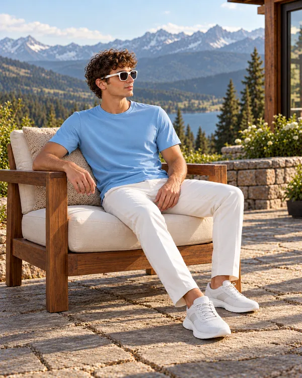 QUROS_Cool_Blue_Solid_Crew-Neck_T-Shirt_for_Men