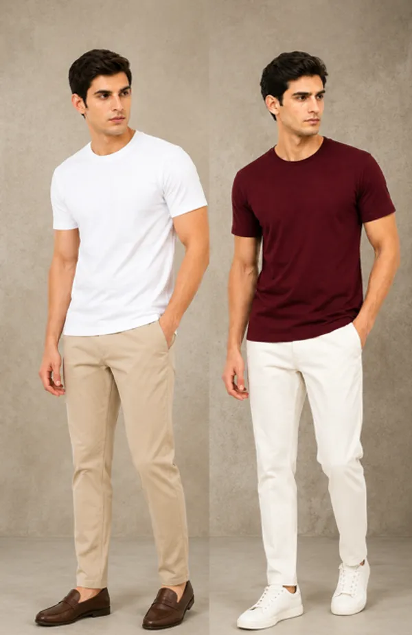 Contrast_Essentials_Cotton_T_Shirt_Duo_White_And_Maroon