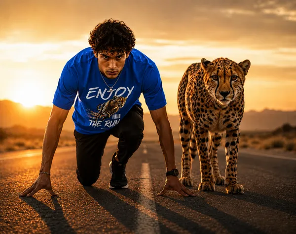 Cobalt_Blue_Cheetah_Oversized_Drop-Shoulder_Tee__Premium_Cotton_|_Enjoy_The_Run_|_QUROS