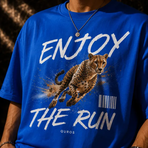 Cobalt_Blue_Cheetah_Oversized_Drop-Shoulder_Tee__Premium_Cotton_|_Enjoy_The_Run_|_QUROS