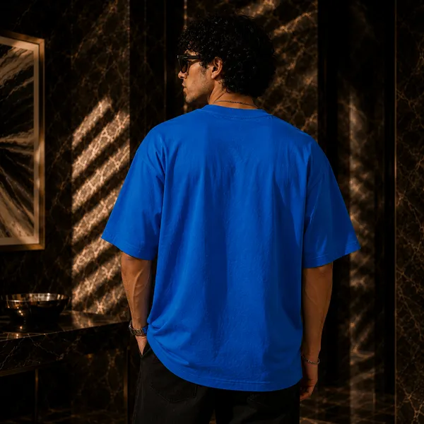 Cobalt_Blue_Cheetah_Oversized_Drop-Shoulder_Tee__Premium_Cotton_|_Enjoy_The_Run_|_QUROS
