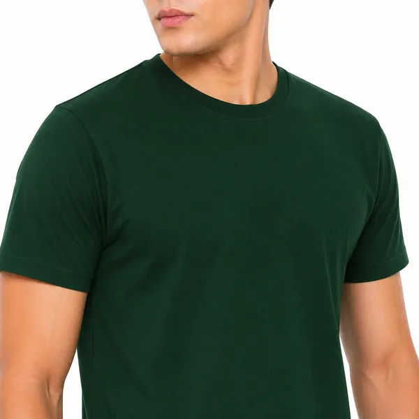 Bottle_Green_Cotton_Regular_Fit_Round_Neck_T_Shirt_For_Men