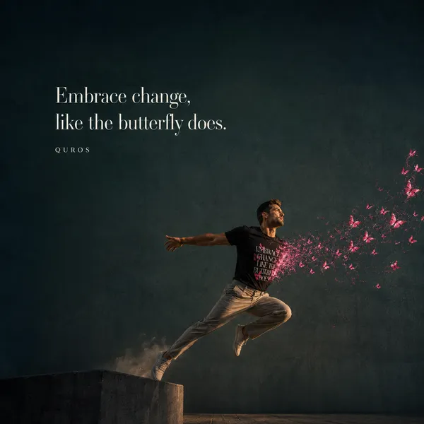 QUROS_Butterfly_'Embrace_Change'_TShrit–_240_GSM_French_Terry_Pure_Cotton