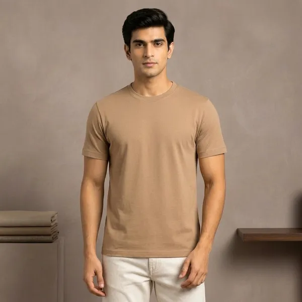 Beige_Cotton_Regular_Fit_Round_Neck_T_Shirt_For_Men