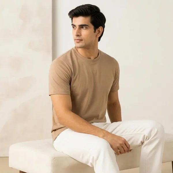 Beige_Cotton_Regular_Fit_Round_Neck_T_Shirt_For_Men