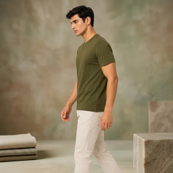 Olive_Green_Cotton_Regular_Fit_Crew_Neck_T_Shirt_For_Men