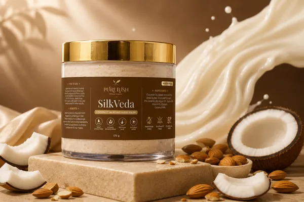 SilkVeda_Coconut_Almond_Hair_Mask_With_Sheabutter_&_Sweet_Almond_Oil