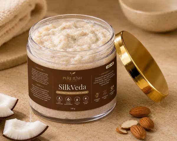 SilkVeda_Coconut_Almond_Hair_Mask_With_Sheabutter_&_Sweet_Almond_Oil