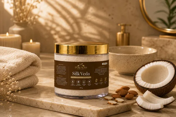 SilkVeda_Coconut_Almond_Hair_Mask_With_Sheabutter_&_Sweet_Almond_Oil